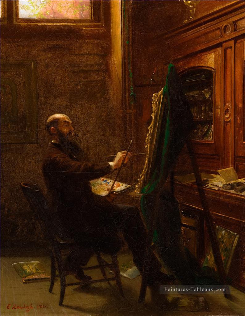 Worthington Whittredge dans son studio de la dixième rue Emanuel Leutze Peintures à l'huile